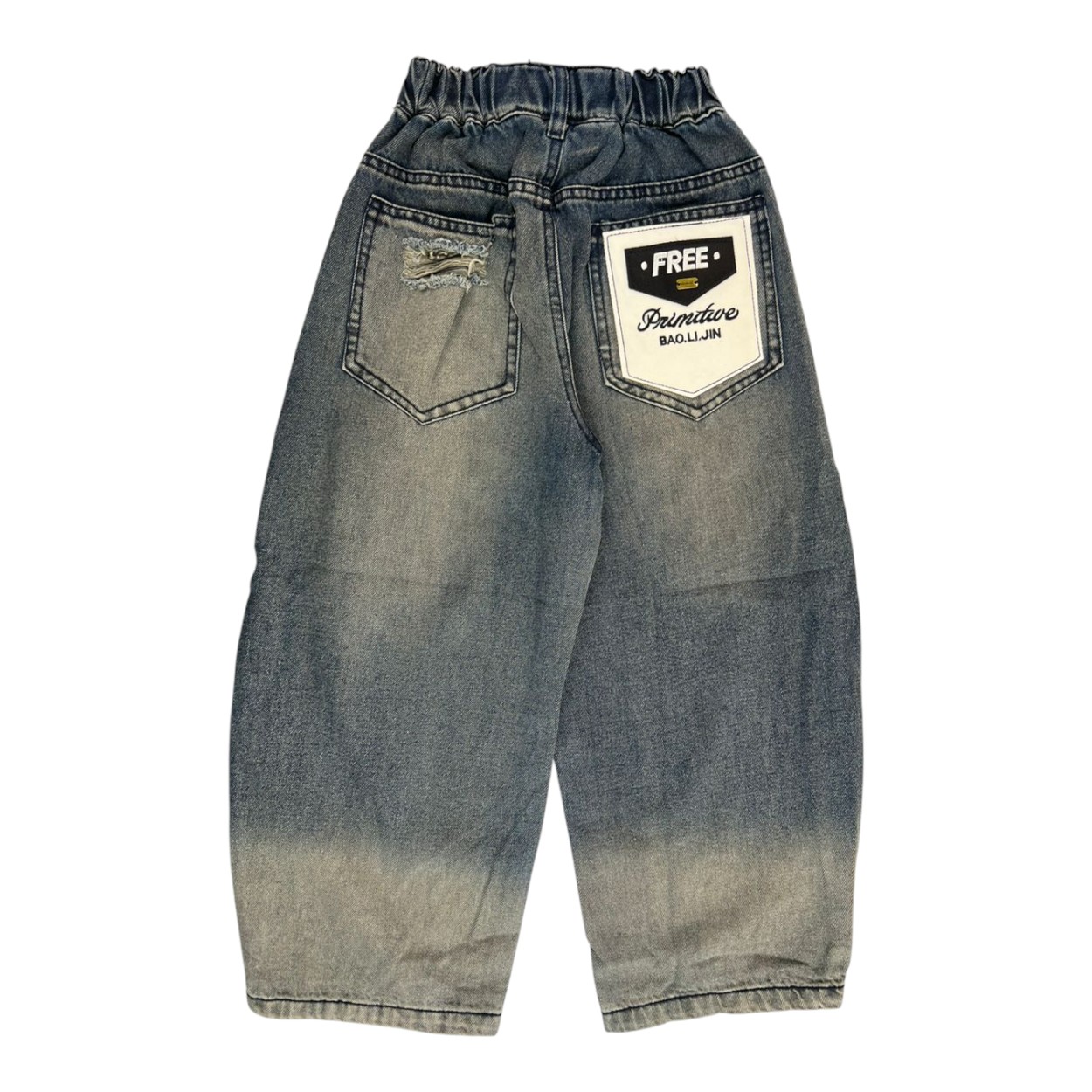 تصویر  شلوار دخترانه و پسرانه جین مام مدل 620 قد شلوار از 22 تا 26