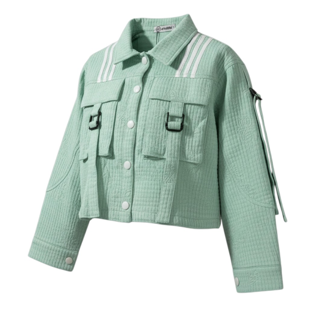 تصویر  تونیک دخترانه پارچه پفکی مدل 2 جیب از 8سال تا 13