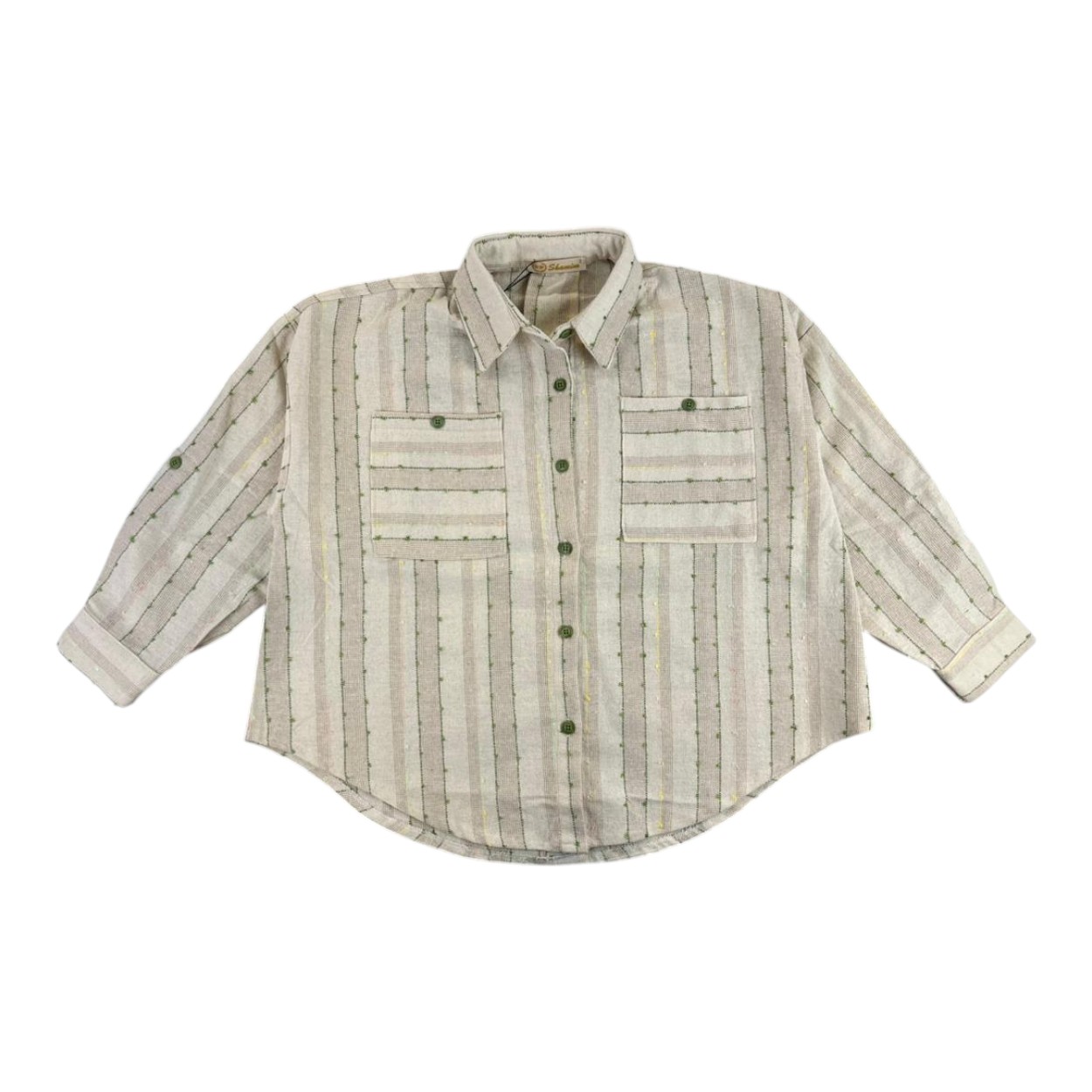 تصویر  شومیز دخترانه کنفی مدل زنبوری از 8سال تا 13