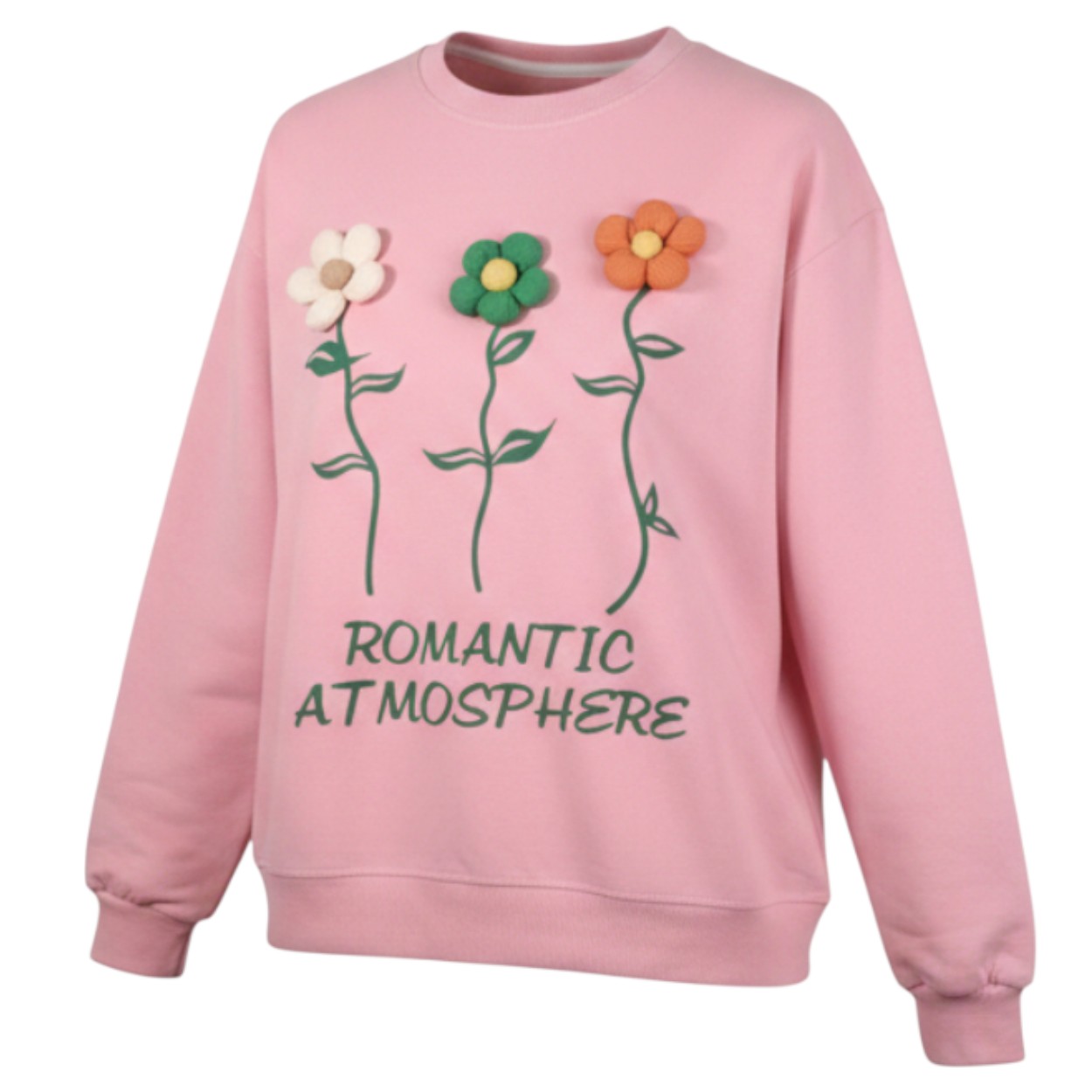 تصویر  بلوز دخترانه دو نخ لاکرا مدل سه گل بزرگ برچسته