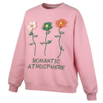 تصویر  بلوز دخترانه دو نخ لاکرا مدل سه گل بزرگ برچسته