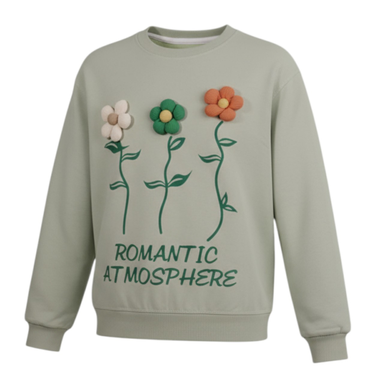 تصویر  بلوز دخترانه دو نخ لاکرا مدل سه گل بزرگ برچسته