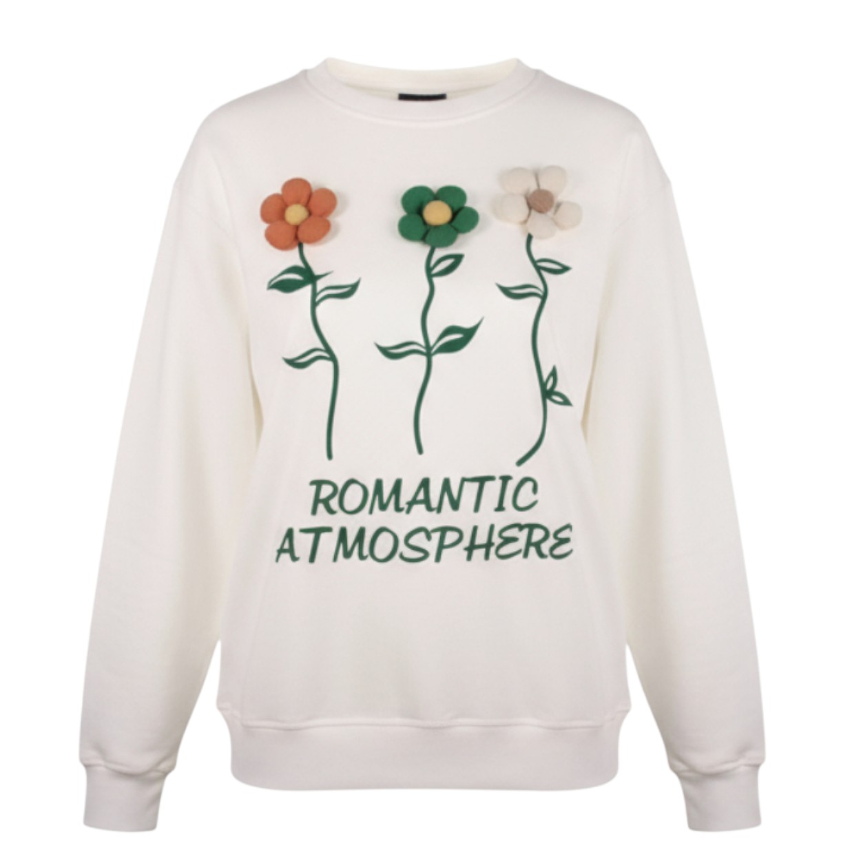 تصویر  بلوز دخترانه دو نخ لاکرا مدل سه گل بزرگ برچسته