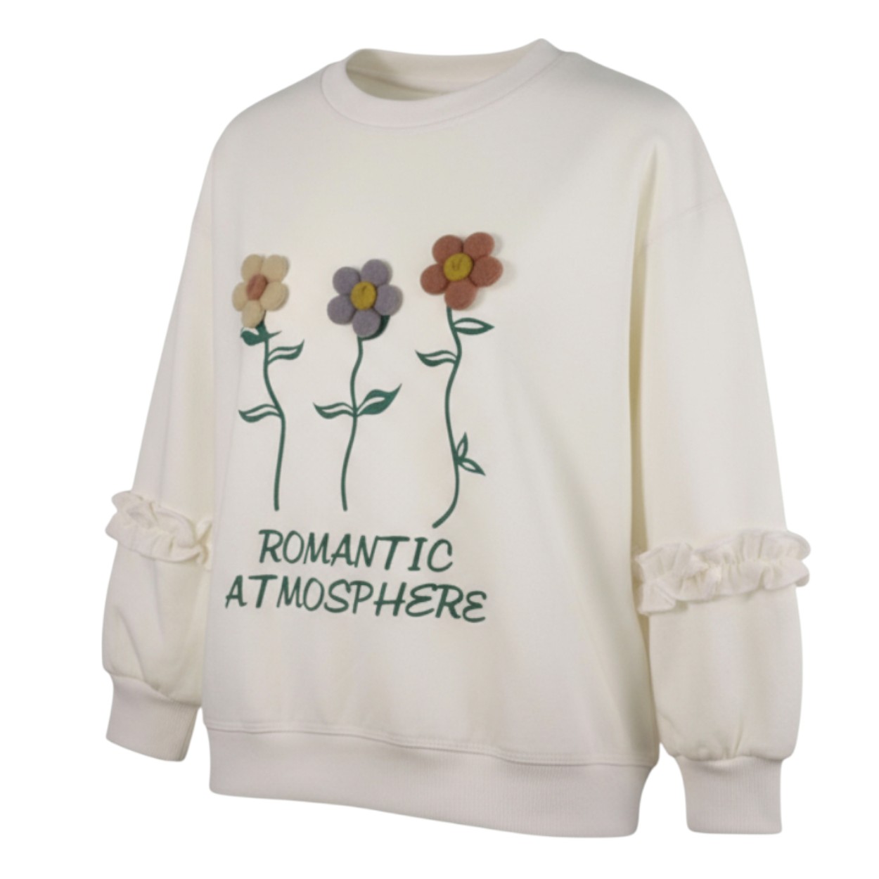 تصویر  بلوز دخترانه دو نخ لاکرا مدل سه گل آستین چین دار