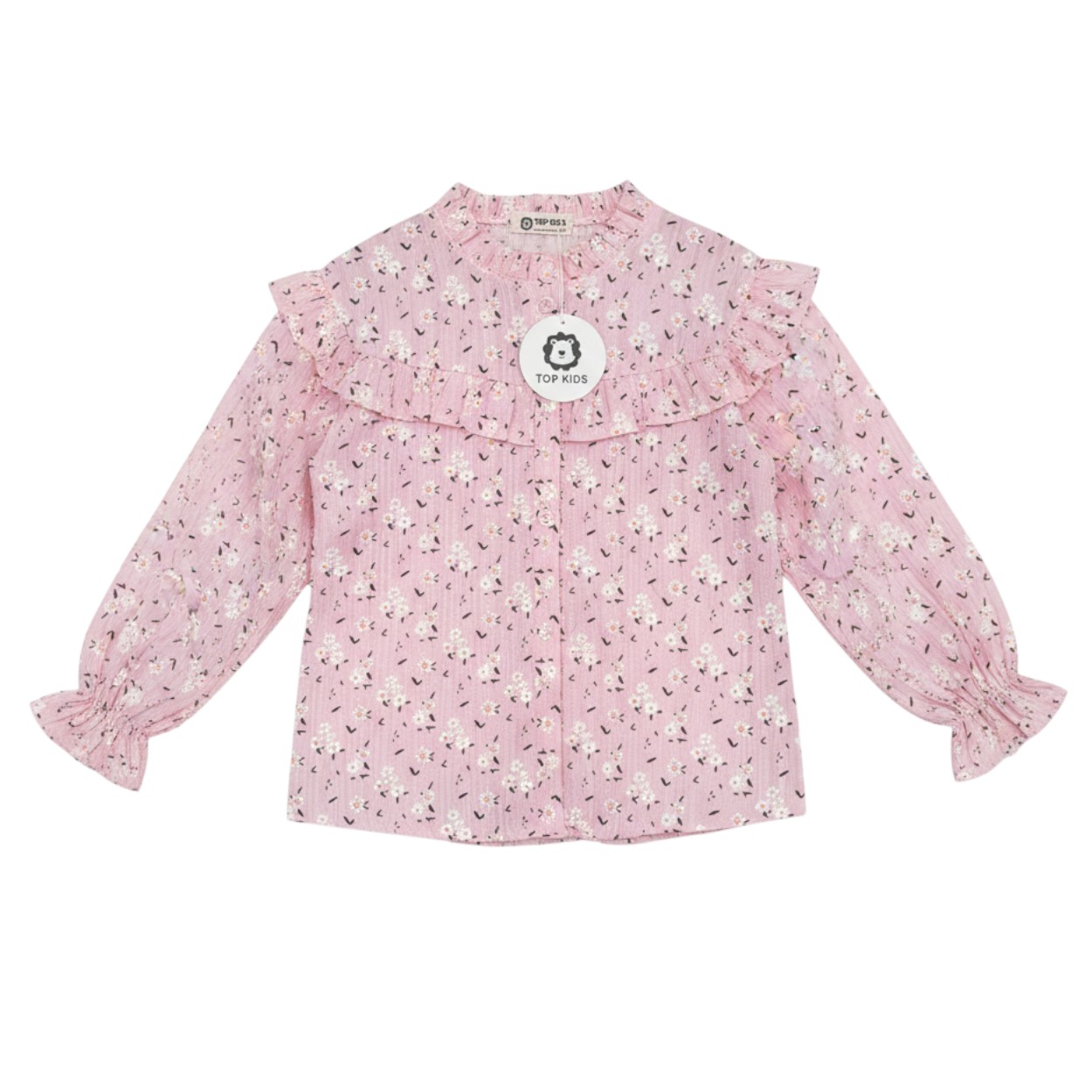 تصویر  شومیز دخترانه نخ مدل گل گچی از5 تا 11سال