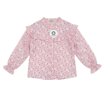 تصویر  شومیز دخترانه نخ مدل گل گچی از5 تا 11سال