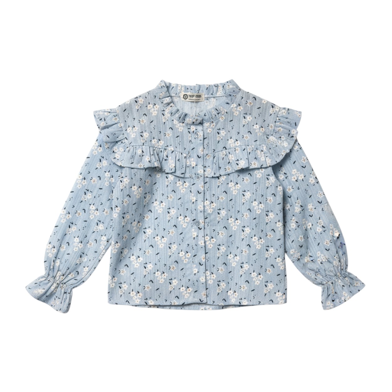 تصویر  شومیز دخترانه نخ مدل گل گچی از5 تا 11سال