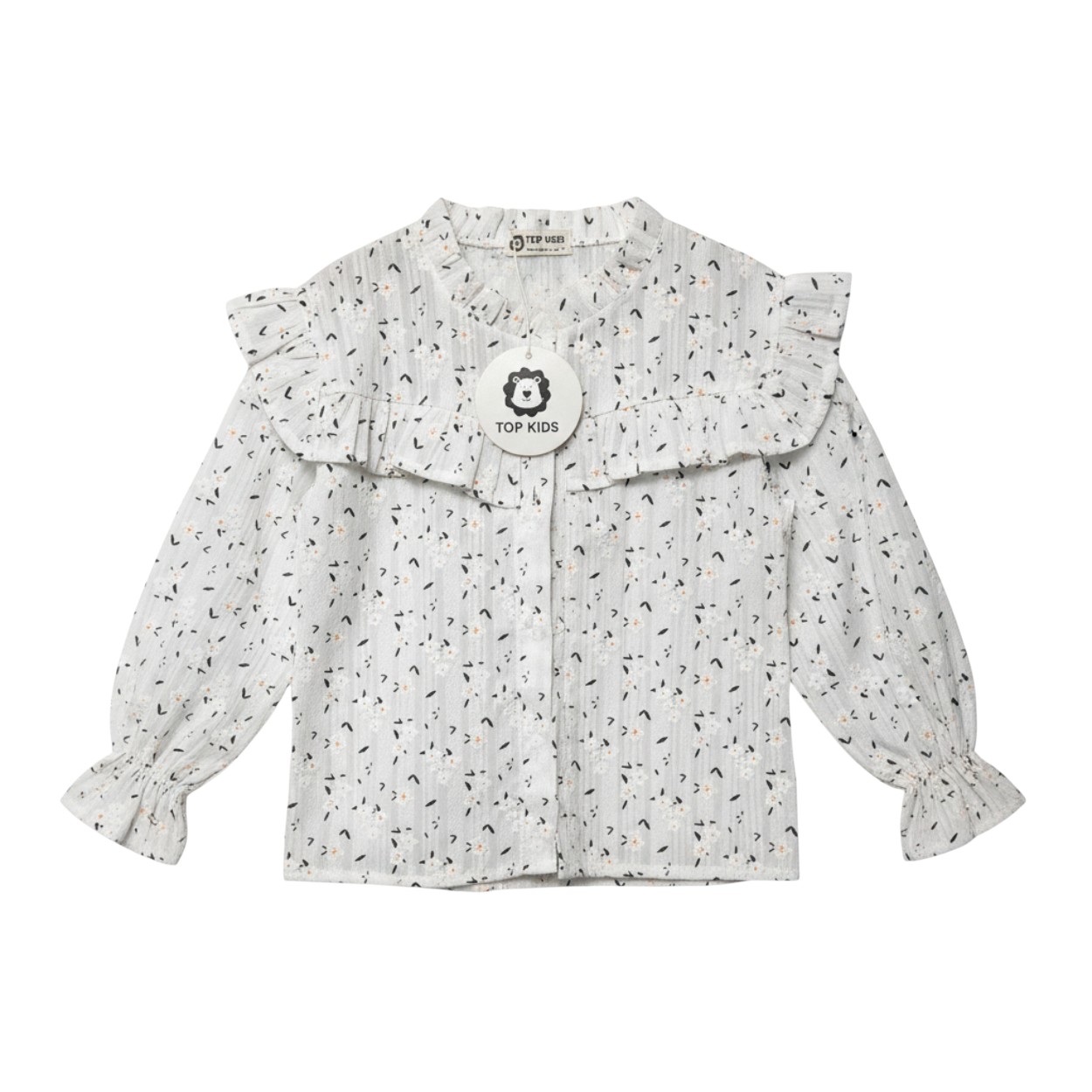 تصویر  شومیز دخترانه نخ مدل گل گچی از5 تا 11سال