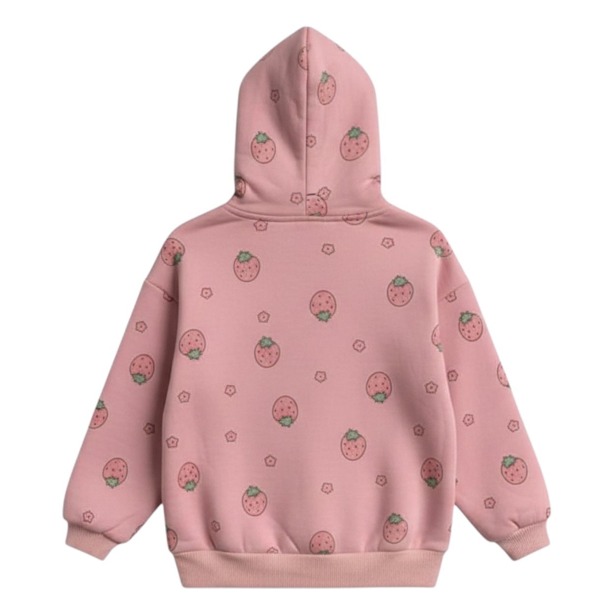 تصویر  هودی داخل کرکی دخترانه دورس مدل توت فرنگی از 5سال تا 13