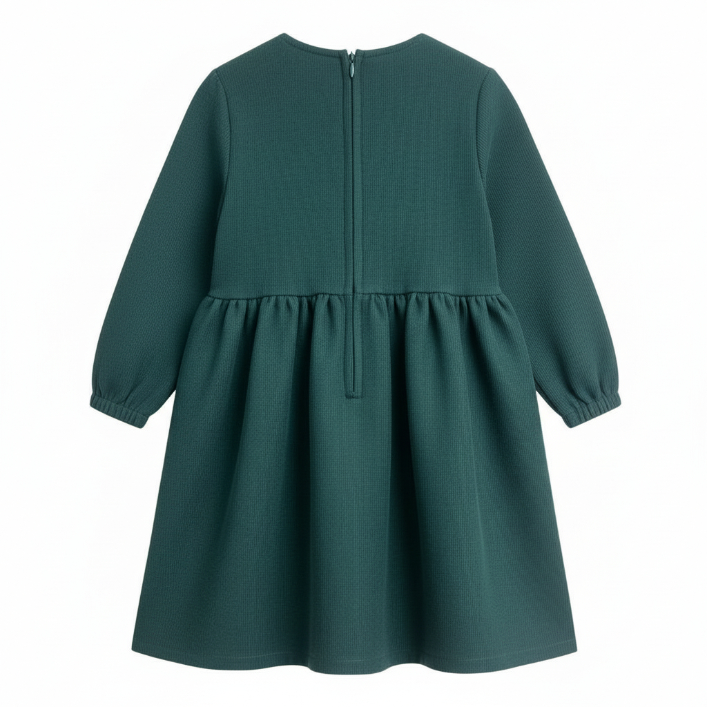 تصویر  پیراهن دخترانه کتان مدل پائین سه گل از 3سال تا 7