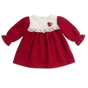 تصویر  پیراهن دخترانه مخمل مدل گیپور دار از2 تا 8سال