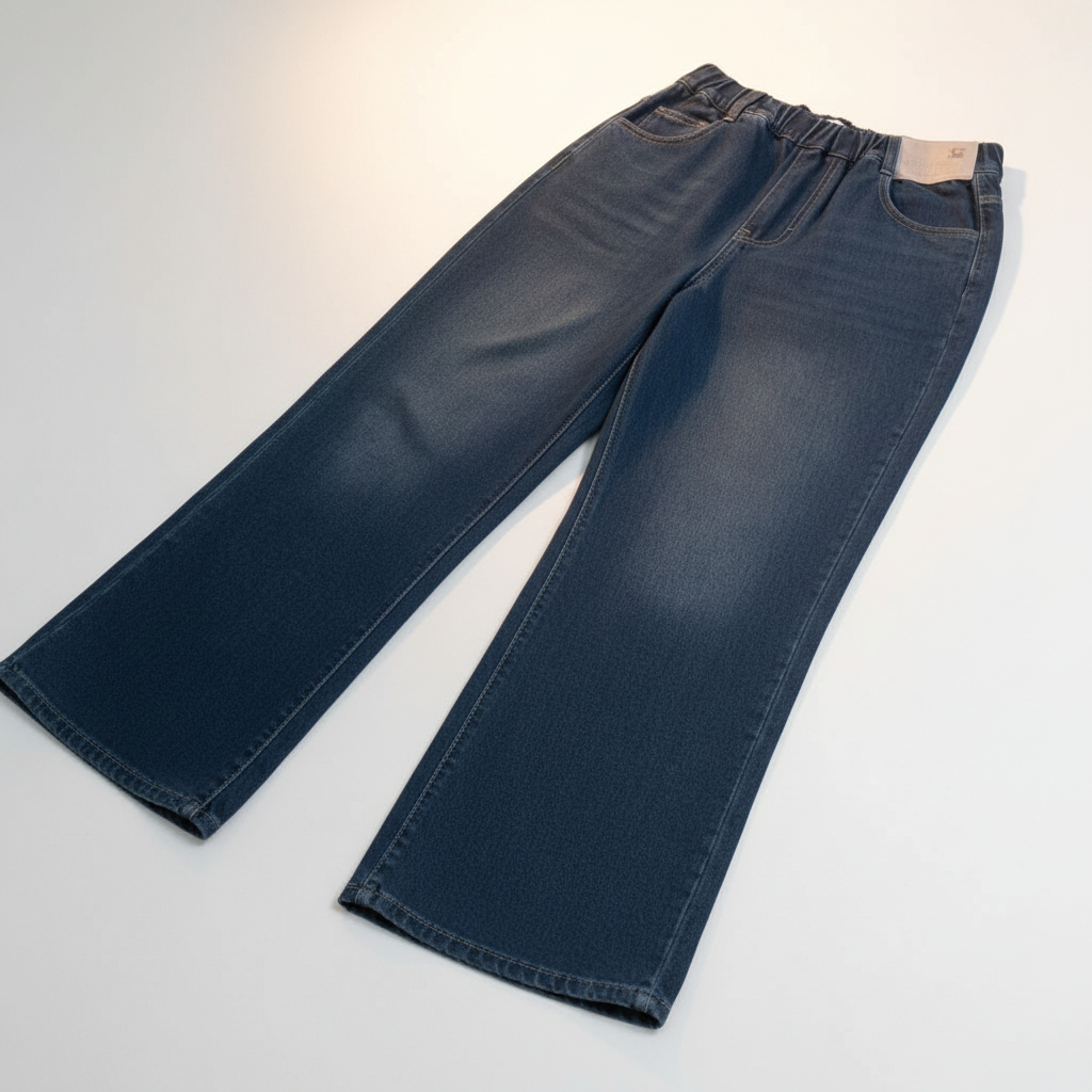 تصویر  شلوار دخترانه جین مدل 905 بگ از 10 تا 19سال